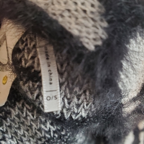 Akemi + Kin Open Cardigan One Size Black Cheetah Kimono Sleeve Long line Eyelash - Picture 5 of 10